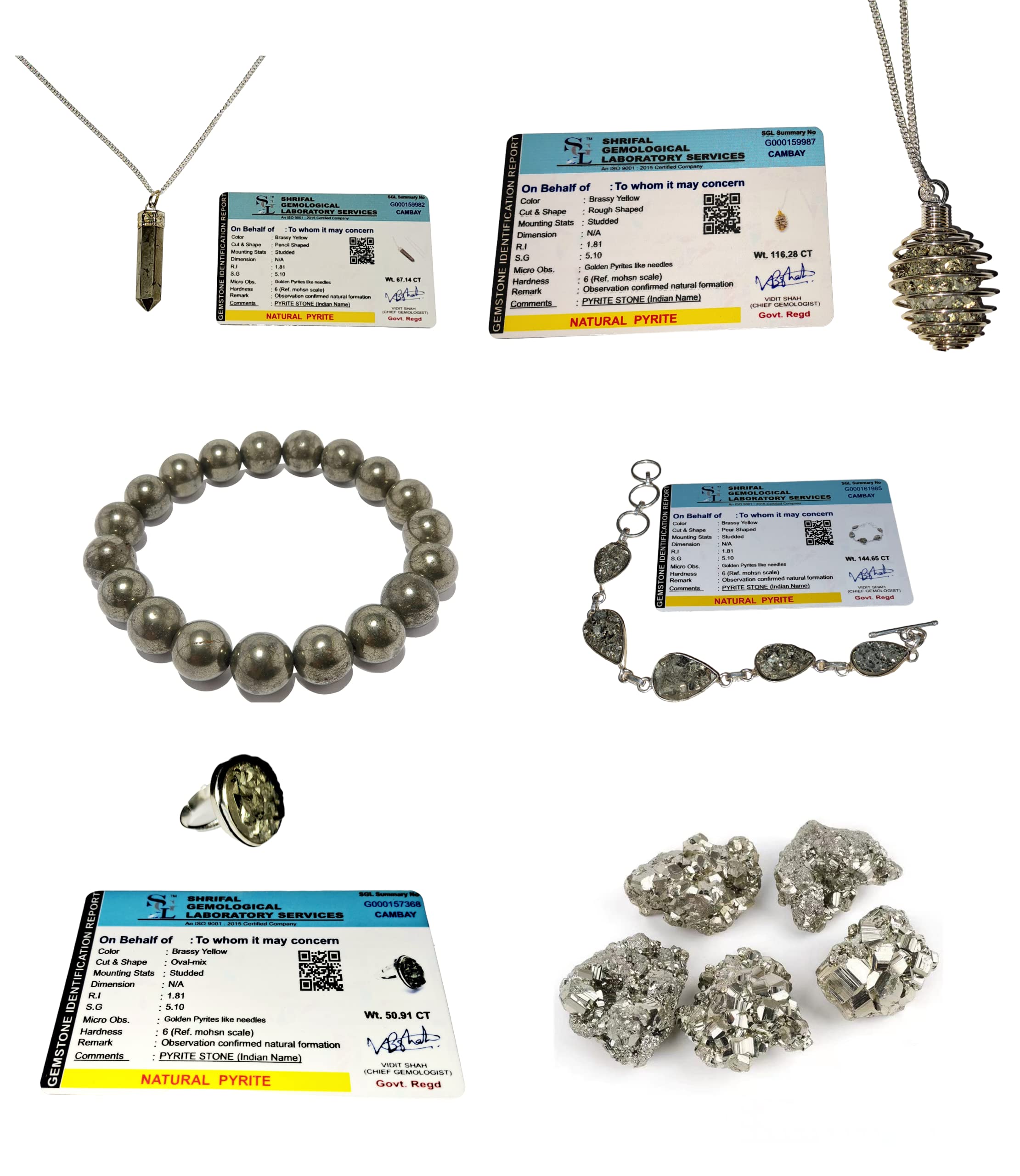 Pyrite Manifestation Kit - Original Divine Kit for Willpower, Abundance, Prosperity, and Healing (Set of 2 Bracelets, 2 Lockets, 1 Geode, 1 Ring) Default Title
